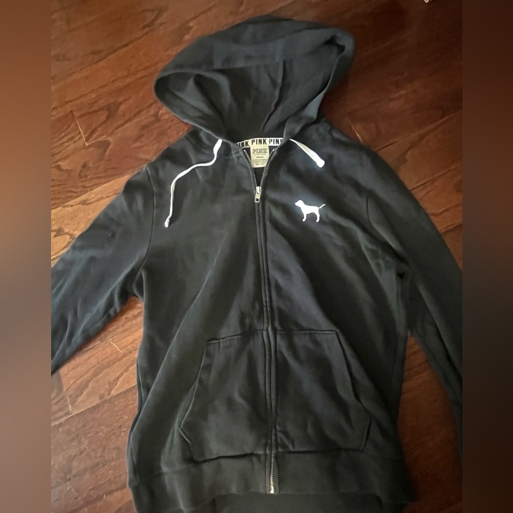 VSPINK black zip up hoodie